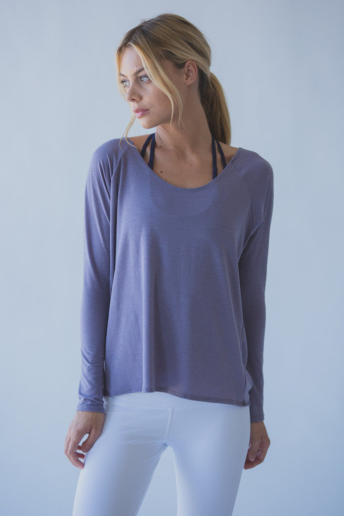 Ropa de yoga holgada y transpirable para mujer, camiseta de manga larga sin espalda, ligera, modal, para ejercicio y entrenamiento