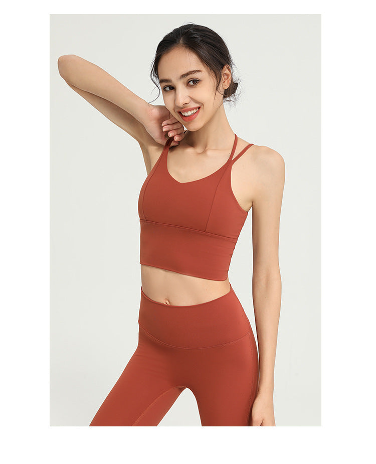 Ropa interior deportiva para mujer, a prueba de golpes, push up, chaleco de yoga, sujetador para correr, entrenamiento, ropa exterior, sujetador de belleza para la espalda.