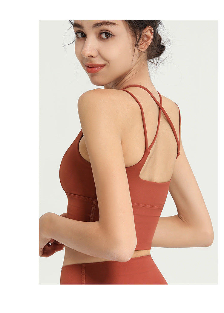 Ropa interior deportiva para mujer, a prueba de golpes, push up, chaleco de yoga, sujetador para correr, entrenamiento, ropa exterior, sujetador de belleza para la espalda.