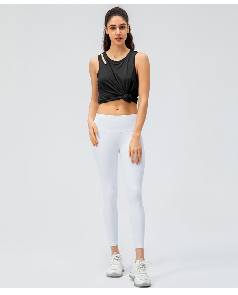 Spring Summer Women Ice Yoga Vest Loose Casual Running Sports Blouse Quick Drying Breathable Workout Top