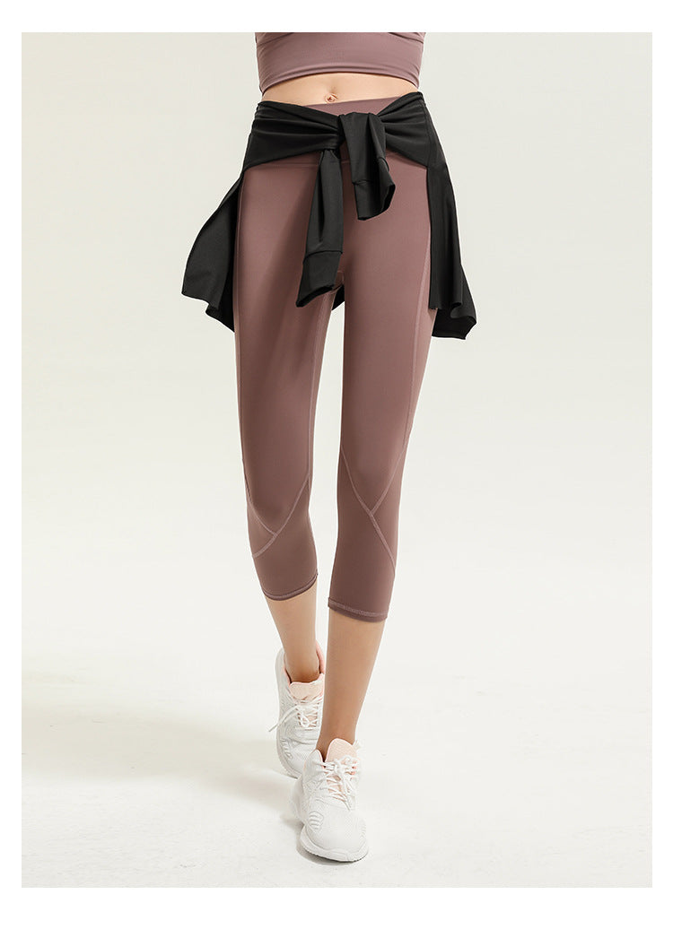 Sports Fitness Yoga One-Piece Skirt Thigh-Length Slimming Skirt Bandage Yoga Dance Ballet Skirt