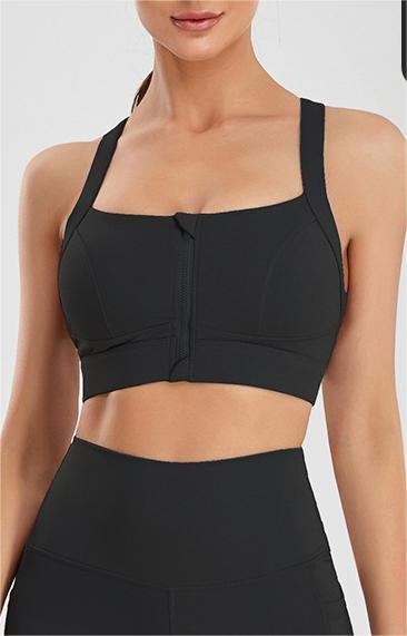 Sujetador deportivo de talla grande para mujer, para fitness, correr, yoga, resistente a golpes, con cremallera en la espalda, para mostrar el pecho grande