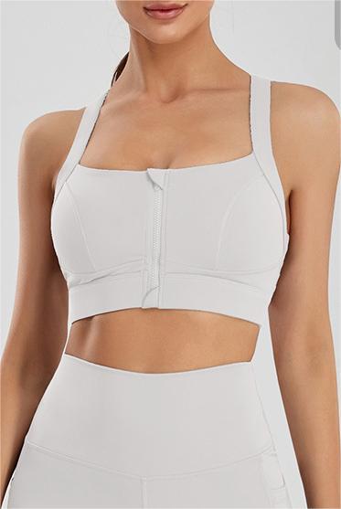 Soutien-gorge de sport grande taille pour femme, idéal pour le fitness, la course à pied, le yoga et le fitness. Mains fortes poitrines, mettant en valeur la petite poitrine. Fermeture éclair au dos.
