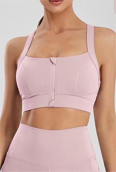 Sujetador deportivo de talla grande para mujer, para fitness, correr, yoga, resistente a golpes, con cremallera en la espalda, para mostrar el pecho grande