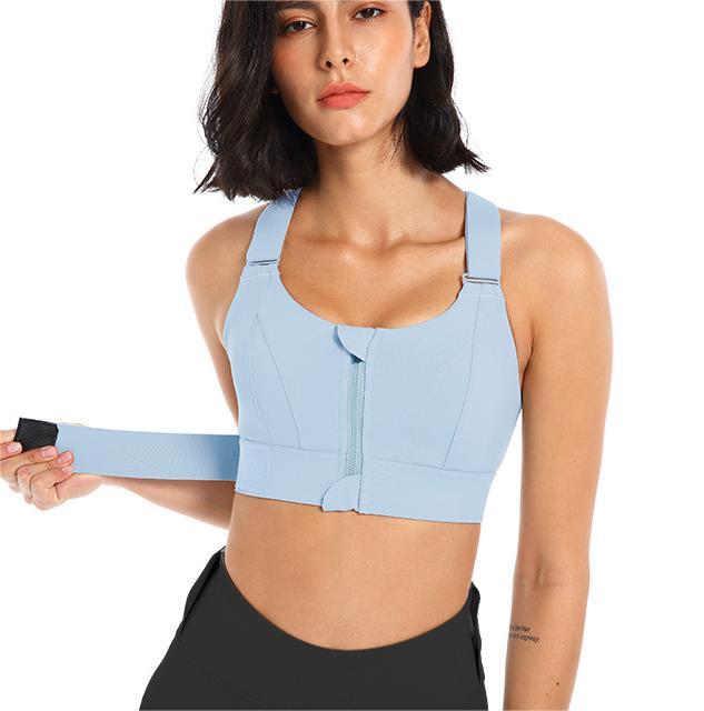 Ropa interior deportiva con cremallera para mujer, de alta resistencia, a prueba de golpes, para correr, yoga, hermoso chaleco, sujetador de entrenamiento push up sin costuras.