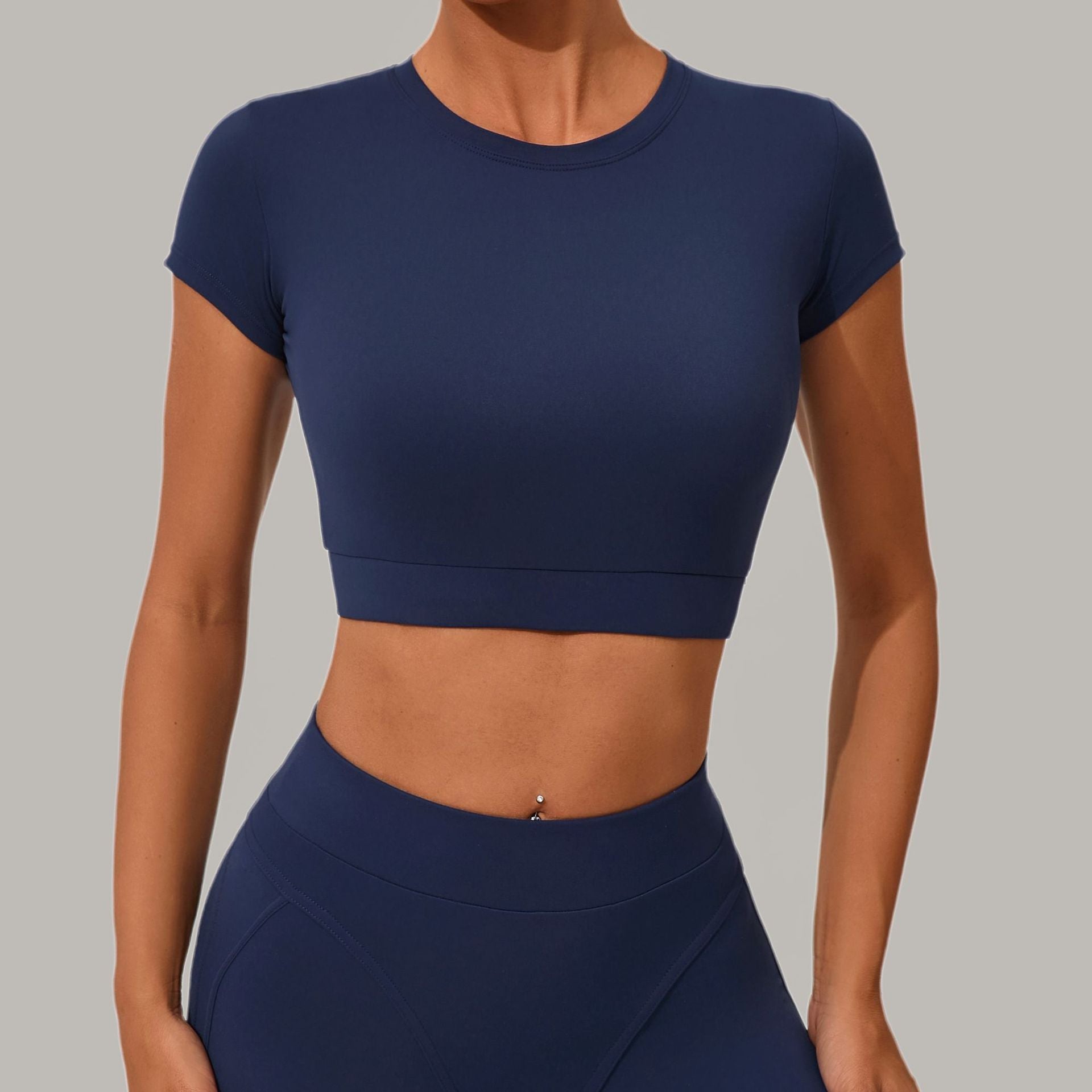 Autumn Sand Casual All Match Tight Quick Drying Workout Top Yoga Clothes Running Pilates Sports T shirt Short Sleeve