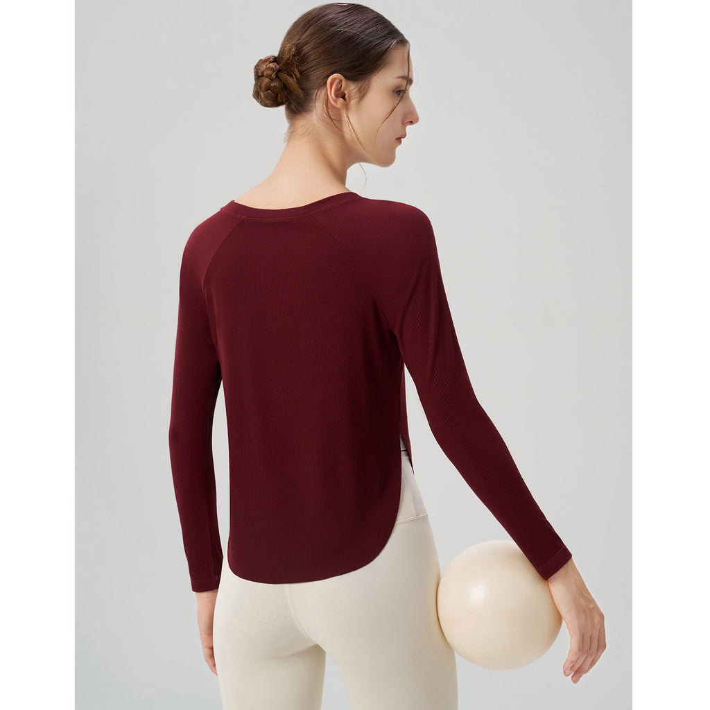 Autumn Nude Feel Yoga Clothes Women Loose Sexy off the Shoulder Yoga Jacket Casual Drape Sports Long Sleeved Top