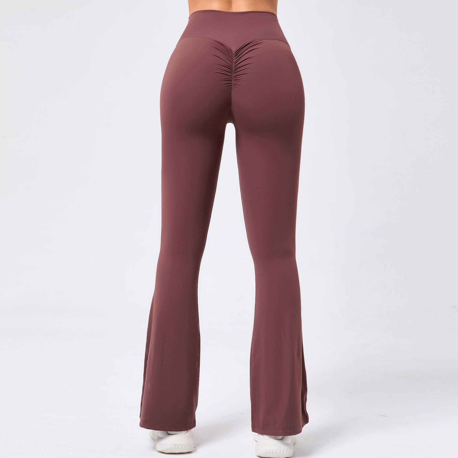 Wide Leg Tight Nude Feel Hip Lifting Yoga Bell Bottom Pants Dance High Waist Micro Pull Fitness Sports Pants