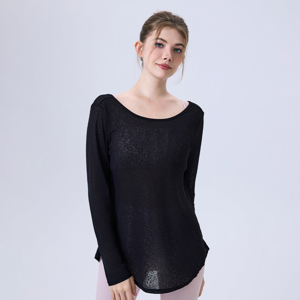 Quick Drying Crew Neck Beauty Back Running Long Sleeve Women Overall Fitness T shirt Casual Breathable Slimming Sports Yoga