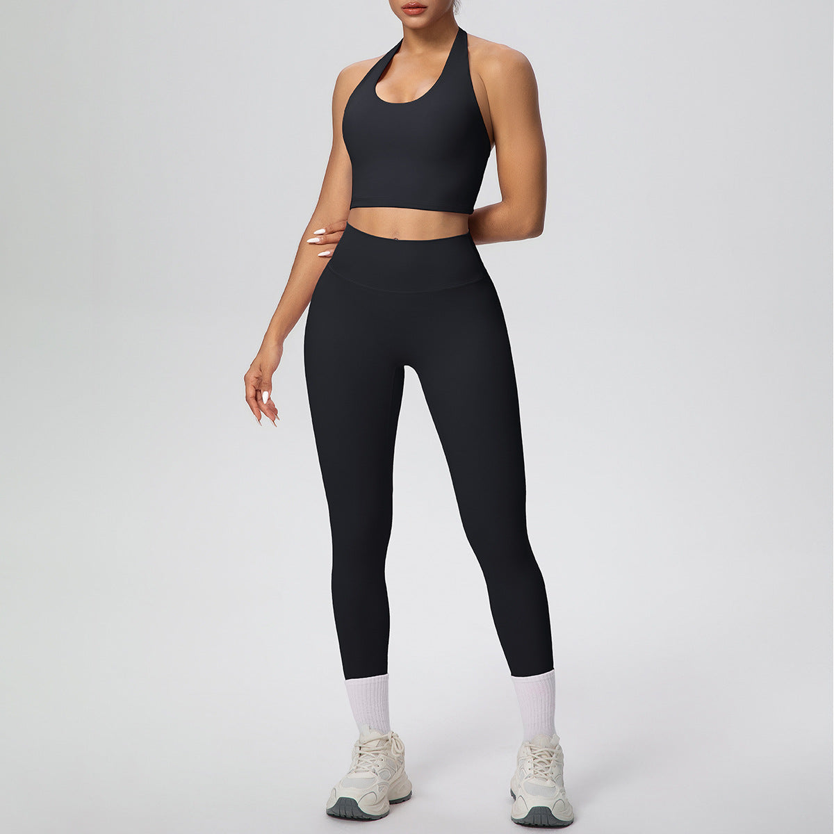 7125 Halter Bra 7100 Pants Suit-Black