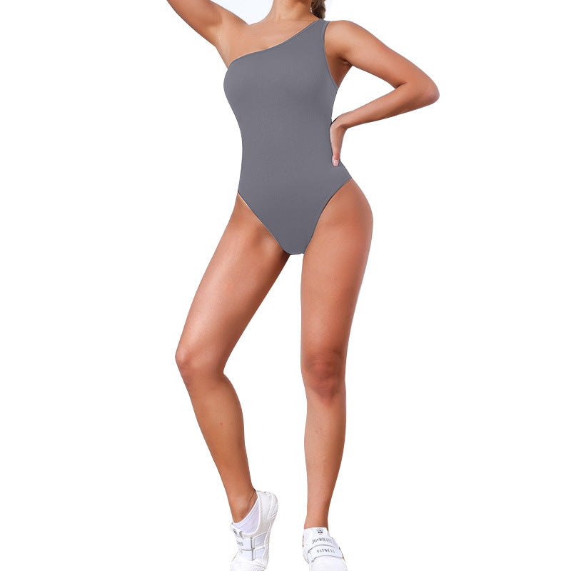 Seamless Yoga Bodysuit One Piece Sexy One Shoulder Fitness Sports One Piece Yoga Clothes Women