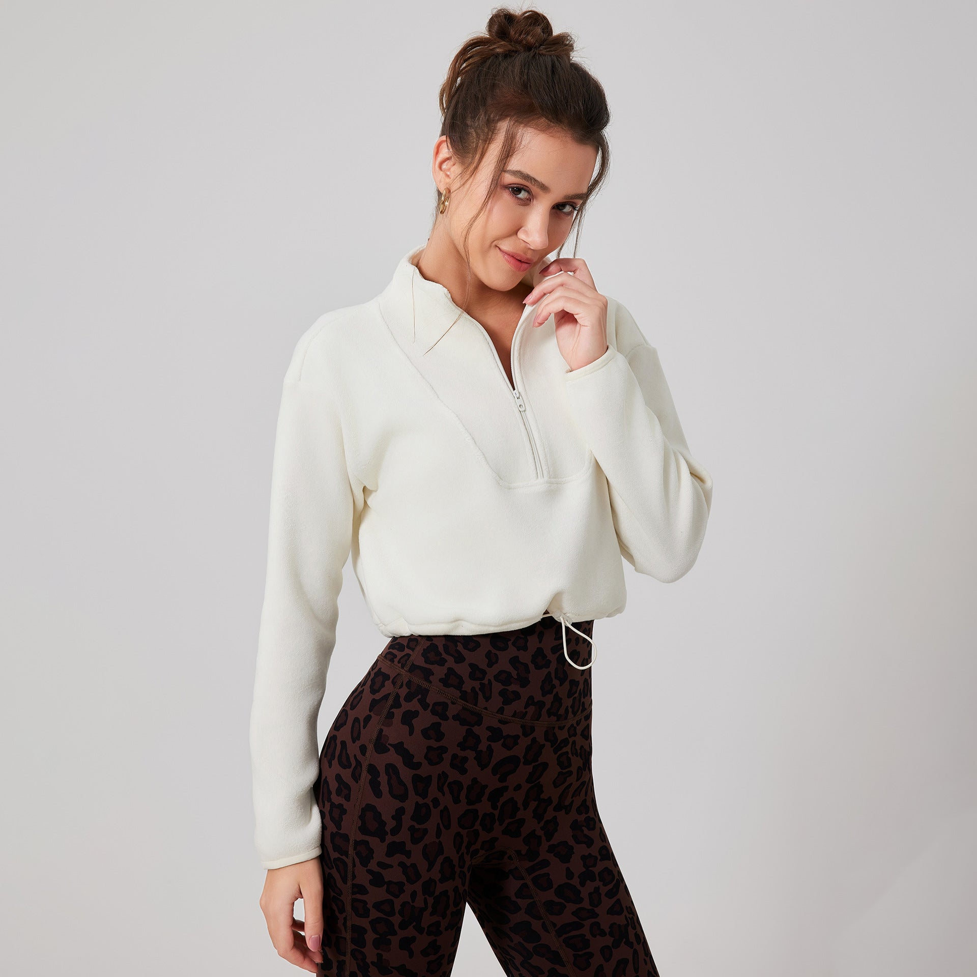 Fitness Jacket Women Cold Proof Keep Warm Outerwear Running Sports Workout Clothes Polar Fleece Long Sleeve Yoga Wear