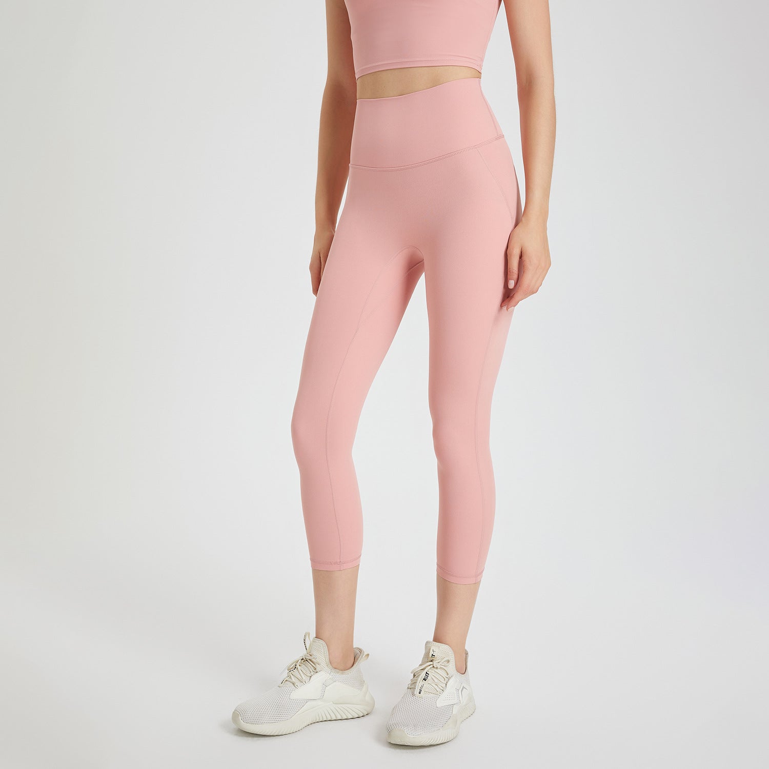 Wear Free Underwear Zero Sense One Piece Yoga Pants Seamless Nude Feel High Waist Peach Hip Lifting Fitness Sports Cropped Pants