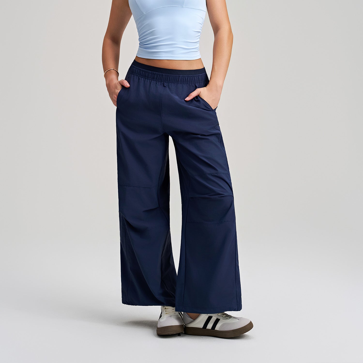 Pantalones casuales para mujer, holgados, de pierna ancha, estilo paracaidista, para bailar jazz, transpirables, deportivos