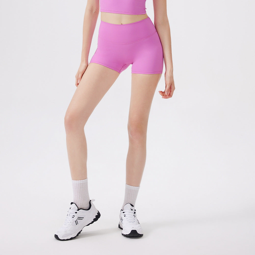 No Embarrassment Pleated Sports Shorts Back Pocket High Waist Hip Lift Cloud Sense Yoga Shorts Outer Wear Running Fitness Pants
