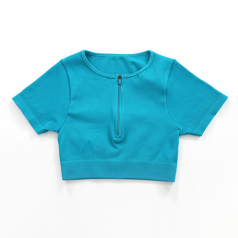 Green Nude Feel Yoga Short Sleeve]]