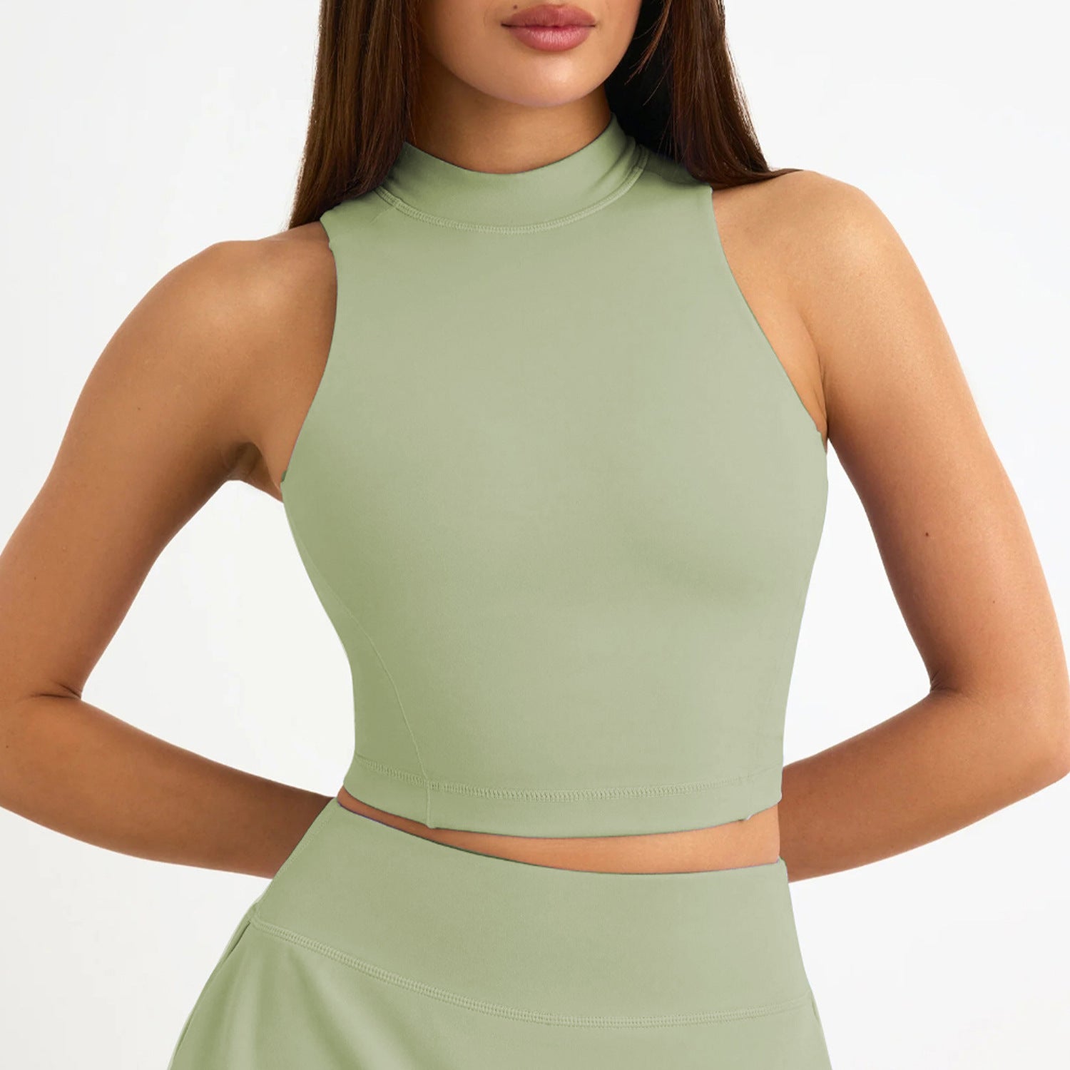 Summer Exercise Workout Quick Drying Sleeveless Vest Brocade Nude Feel Yoga