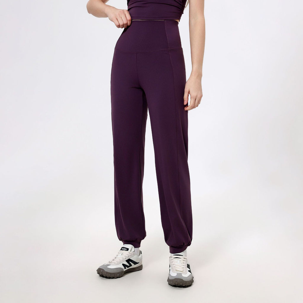 High Waist Belly Contracting Sports Loose Straight Ankle Tied Trousers Women Quick Drying Running Fitness Pants Nude Feel Yoga Pants