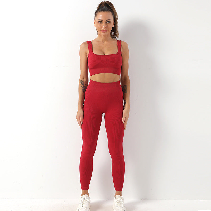 Wine Red Strap Bra Trousers