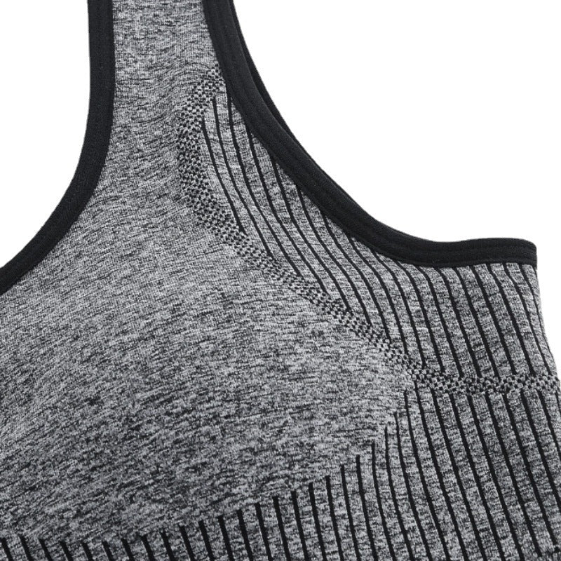 Ropa interior de yoga de punto sin costuras, de secado rápido, transpirable, con espalda de belleza, alta elasticidad, fruncido, sujetador deportivo ajustado para entrenamiento