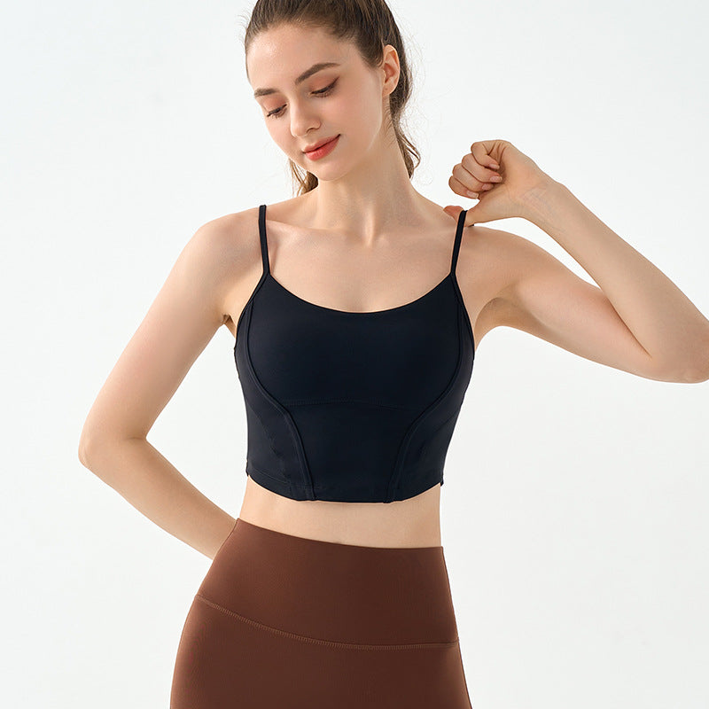 Arrival Sling Yoga Vest With Chest Pad Sports Bra Pilates Slim Fit Running Training Workout Top