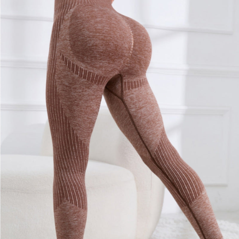 Seamless Knitting Sports Yoga Fitness Leggings High Waist Hip Lift Breathable Tight Waist Slimming Yoga Pants