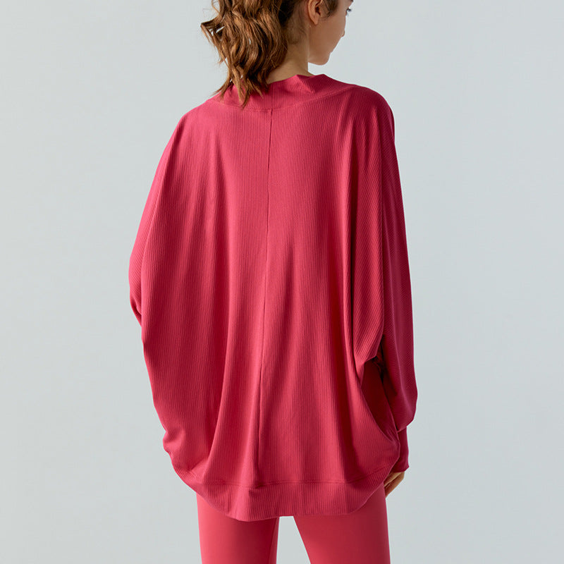 Spring Yoga Blouse Women Thin Bathrobe Sports Long Sleeves Outer Match Cardigan Workout Top Coat