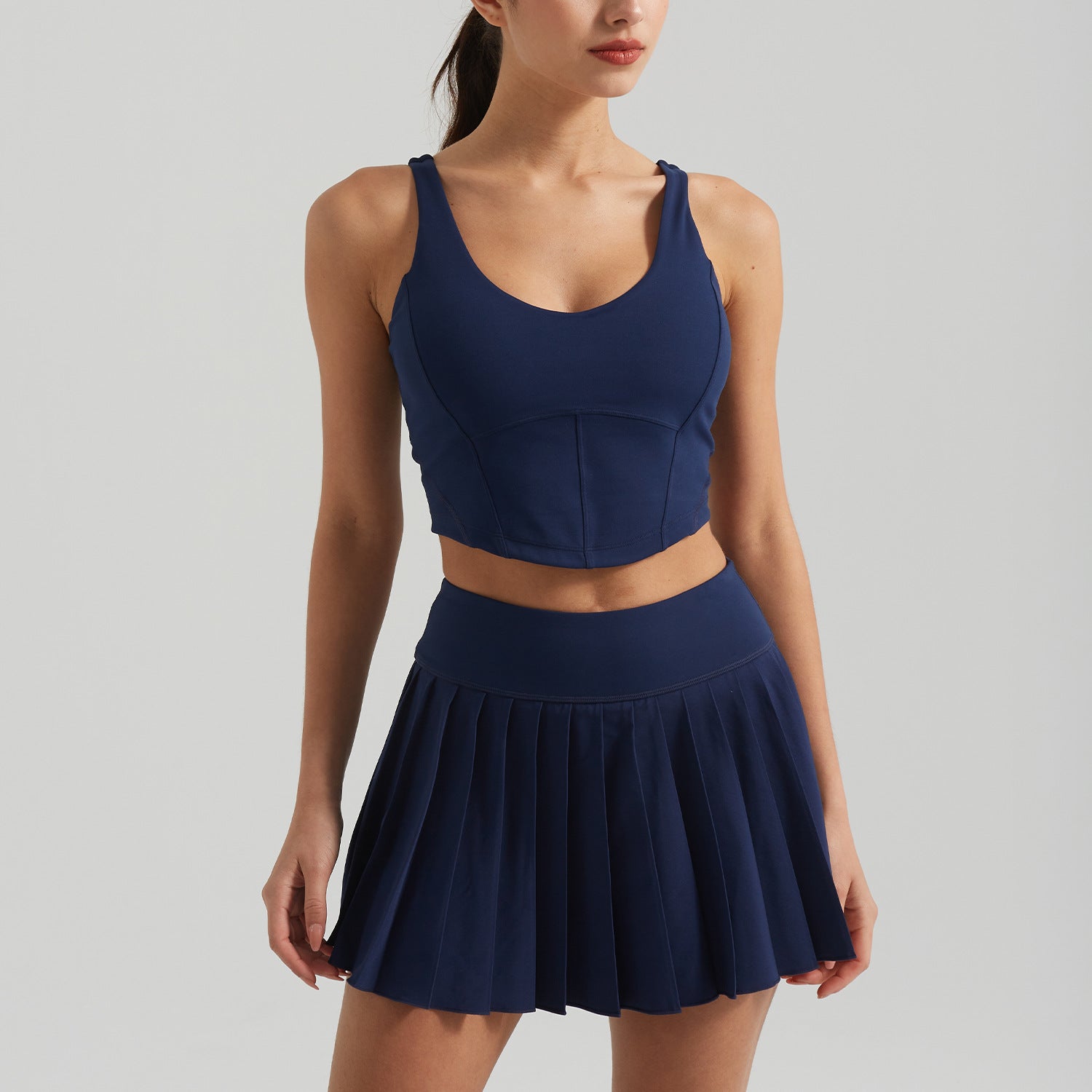 Summer Yoga Wear Women Outdoor Exercise Running Outfit Women Slim Stretch Yoga Fitness Pleated Skirt