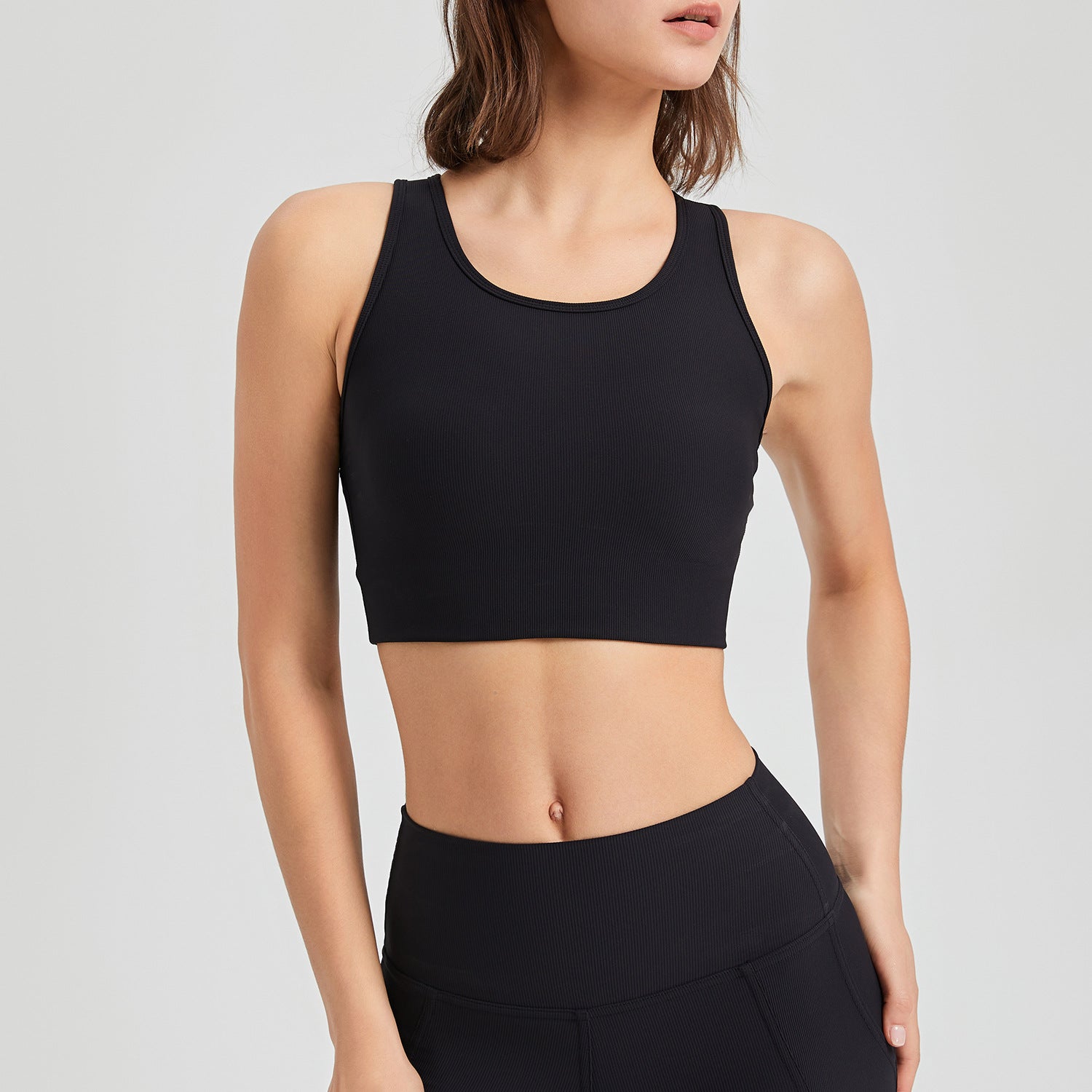 Sous-vêtements de sport à séchage rapide pour femme, une pièce, antichoc, soutien-gorge de course, fitness, yoga, débardeur