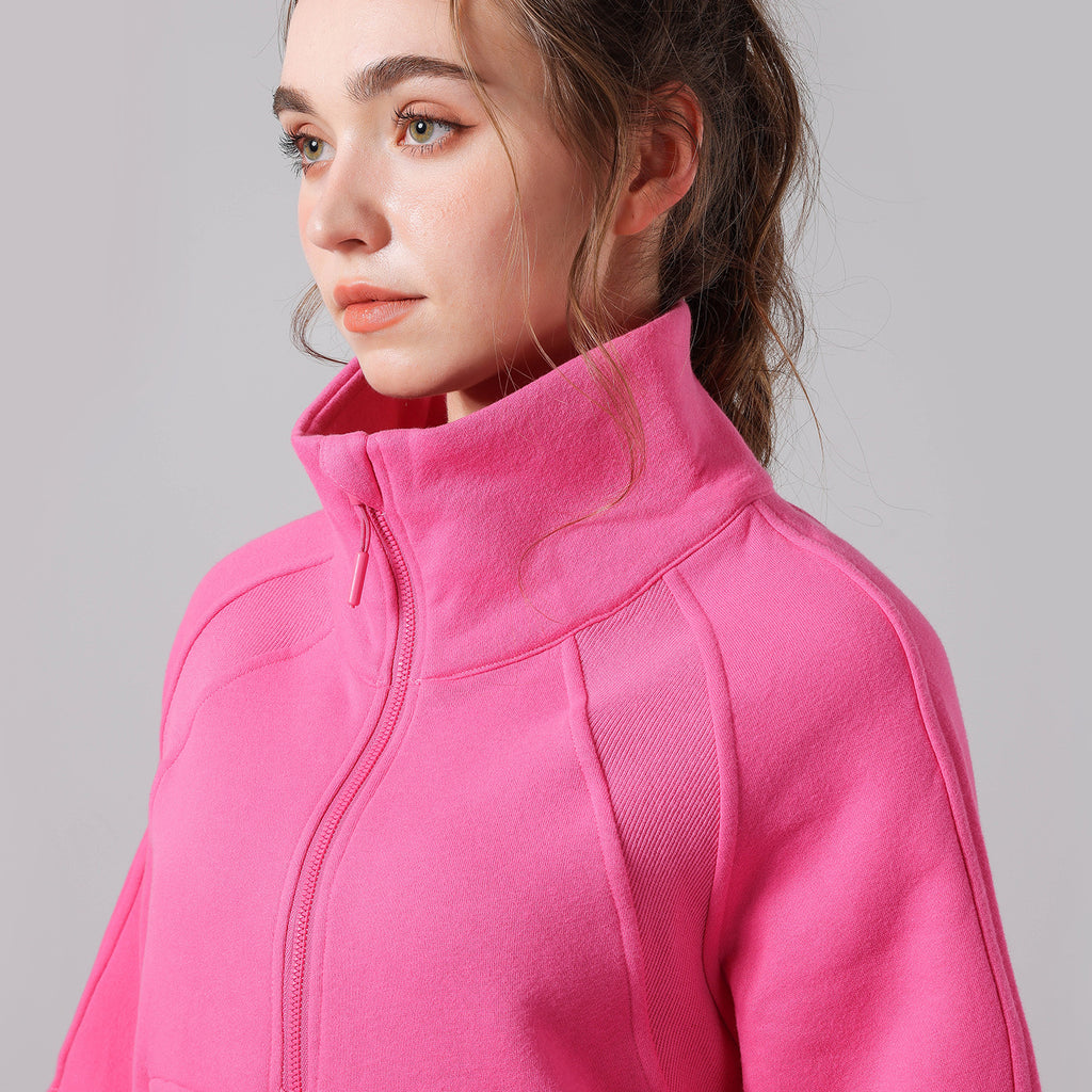 Veste de sport automne-hiver pour le yoga, demi-zip, col montant, fermeture éclair, pull de fitness et de course à pied.