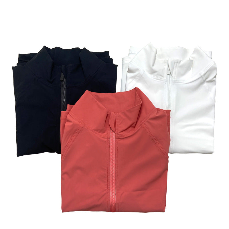 Autumn Winter Zip up Shirt Women Girllulu Sports Top Stand Collar Loose Breathable Fitness Clothes Coat