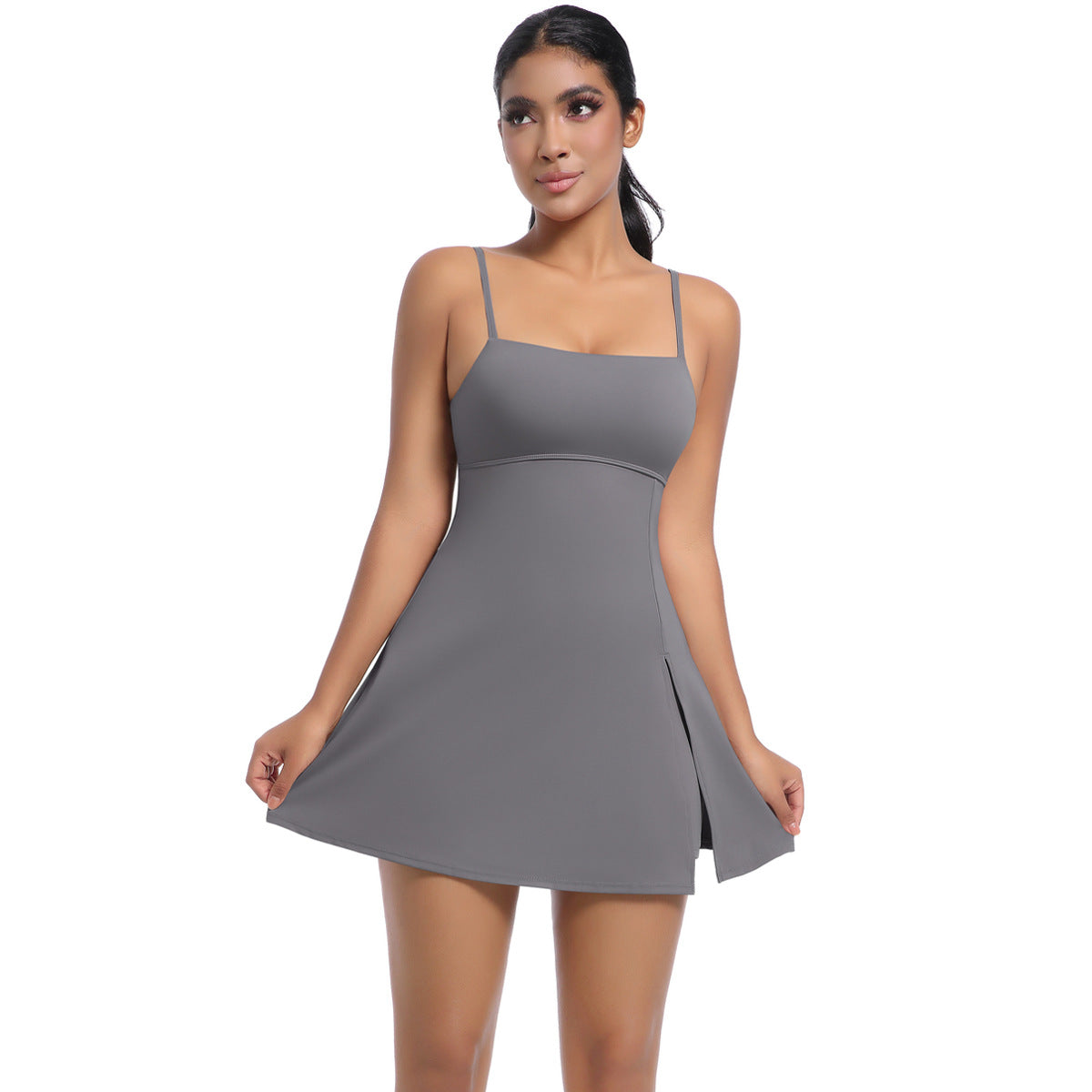 Jumpsuit Tennis Skirt-Dark Gray