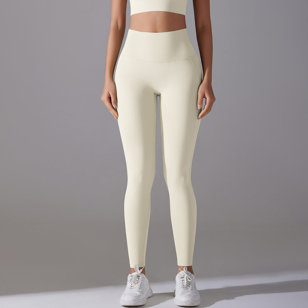 Pantalones de cintura alta con realce de cadera y tacto nude para celebridades, ropa interior sin vergüenza, pantalones deportivos para correr, fitness, yoga, para mujer