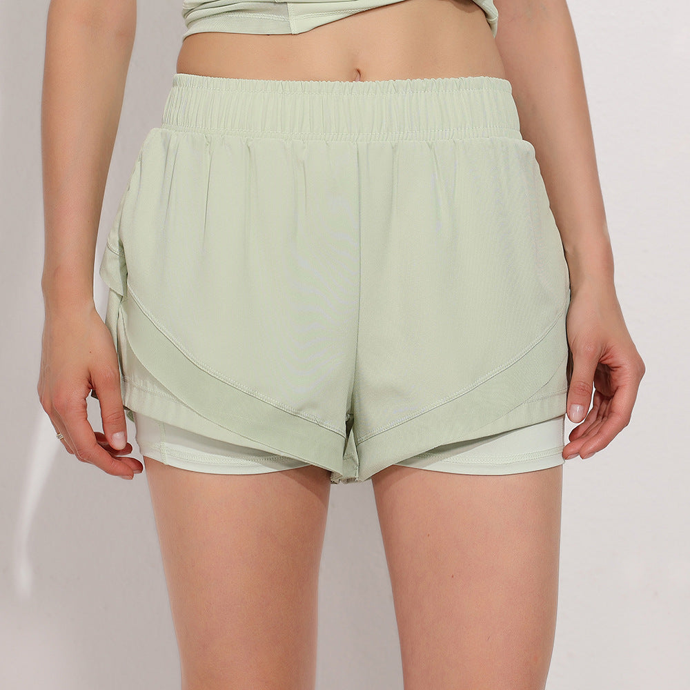 Faux Two Piece Sports Shorts Women Anti Exposure Quick Drying Loose Breathable Professional Running Yoga Fitness Short Shorts Summer