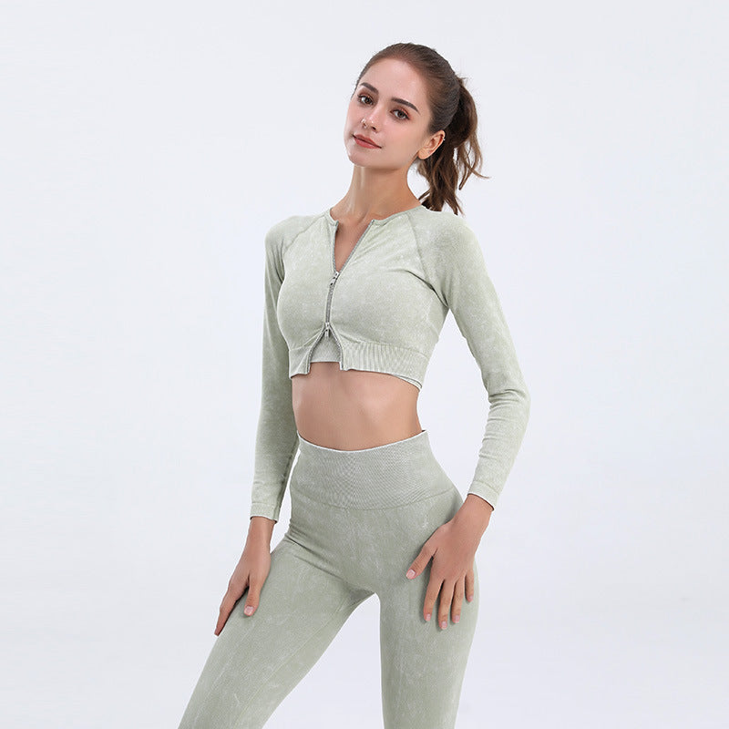 Outdoor Exercise Yoga Clothes Suit With Chest Pad Wireless High Waist Slim Fitting Back Shaping Nude Feel Seamless Yoga Clothes