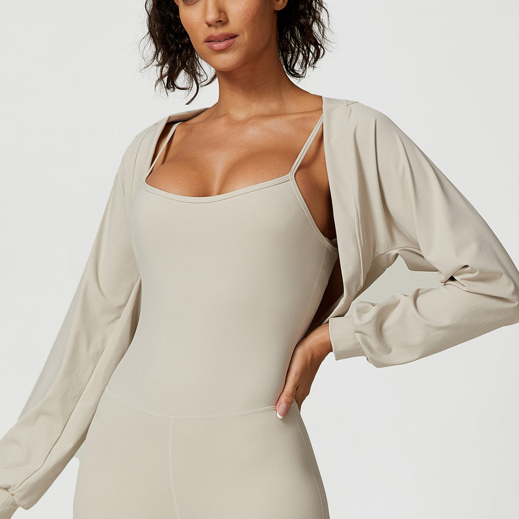 French Shawl Sports Yoga Sun Protection Cardigan Thin Cape Summer with Suspenders Outer Tops