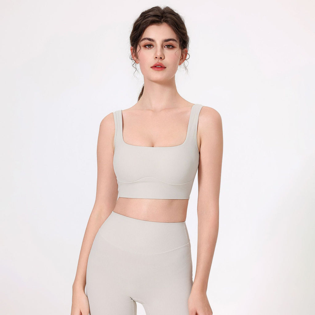 Outer Wear Wide Shoulder Strap Sports Back Shaping Push up Breast Holding Sexy Yoga Clothes Workout Clothes Underwear