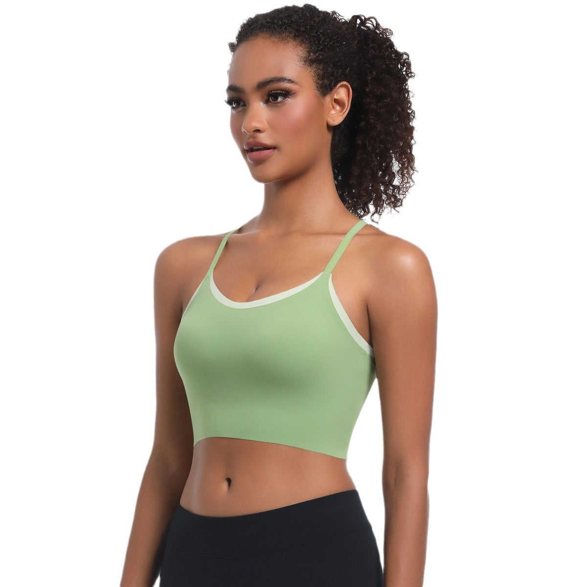 Sous-vêtements de sport push-up à bretelles croisées, dos magnifique, deux couleurs, soutien-gorge de yoga, débardeur de course et d'entraînement pour femmes