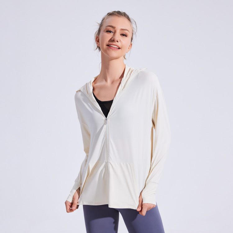 Sun Protection Clothing for Women Summer Ice Silk Breathable Thin Running Windproof Coat Sun Protective Clothing Sports Coat Women