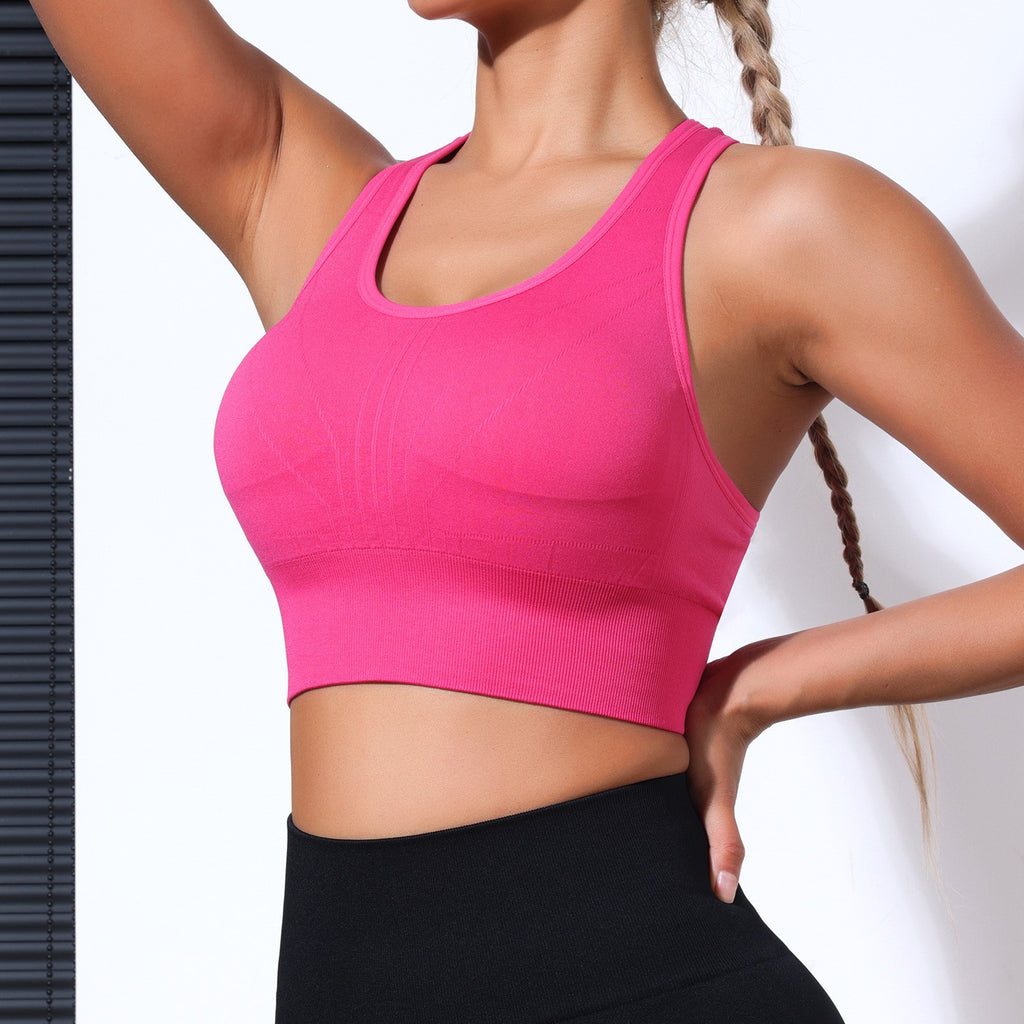 Chaleco de yoga para entrenamiento, con almohadilla para el pecho, a prueba de golpes y secado rápido, transpirable, ropa interior para ejercicio, sujetador para la espalda.