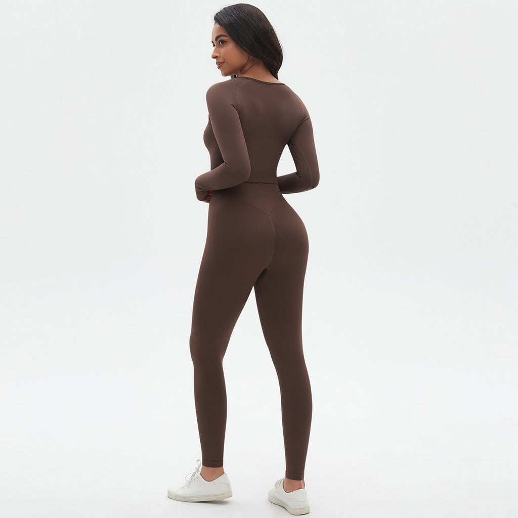 Seamless Pleated Peach Skinny Hip Lift Yoga Suit Sports Running Fitness Yoga Wear Women