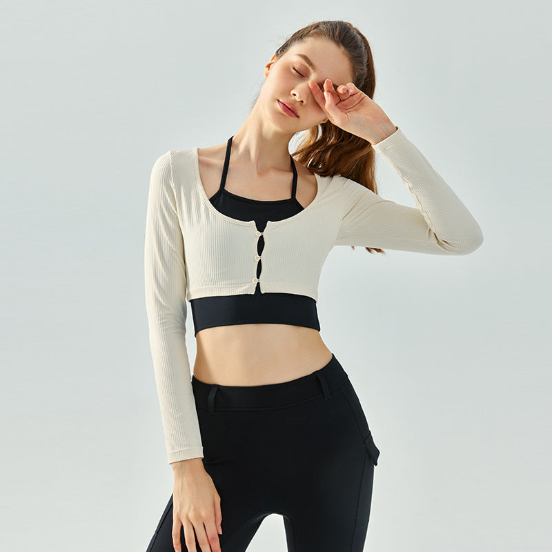 Assorted Colors False Two Piece Yoga Clothing Top Short Slim Fit Slimming Quick Drying Exercise Top Women Workout Top