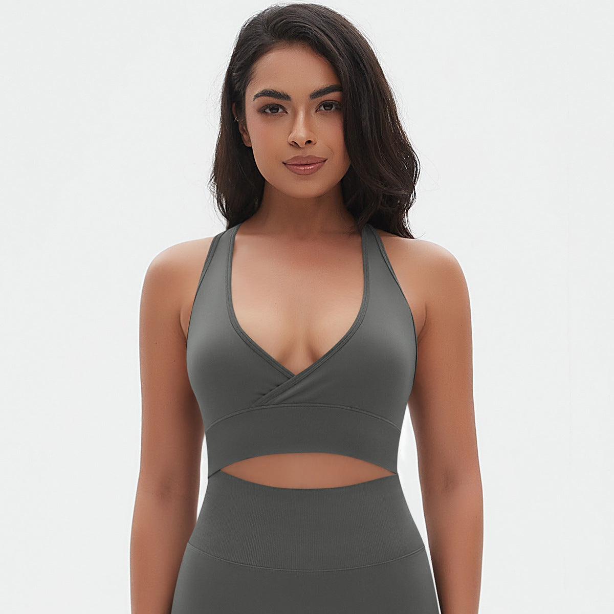 Cross Bra-Dark Gray
