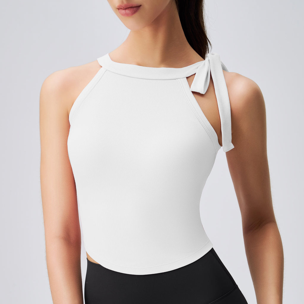 Sous-vêtements de sport femme été une pièce dos nu dos nageur, débardeur, soutien-gorge anti-choc pour le yoga et l'entraînement.