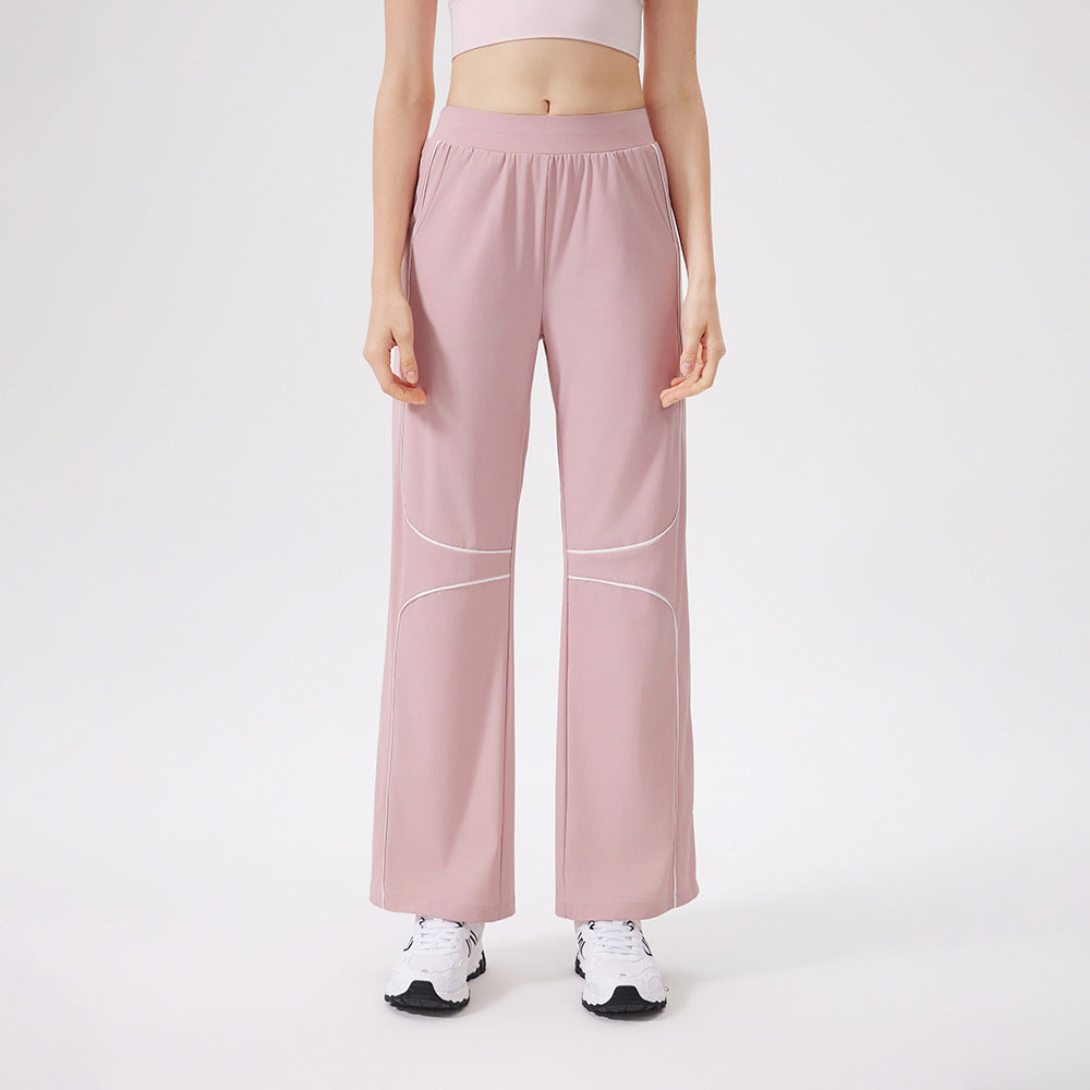 Quick Drying Sports Cool Pants Women Running Loose Fitted Figure Flattering Yoga Sun Protection High Waist Fitness Pants Outdoor