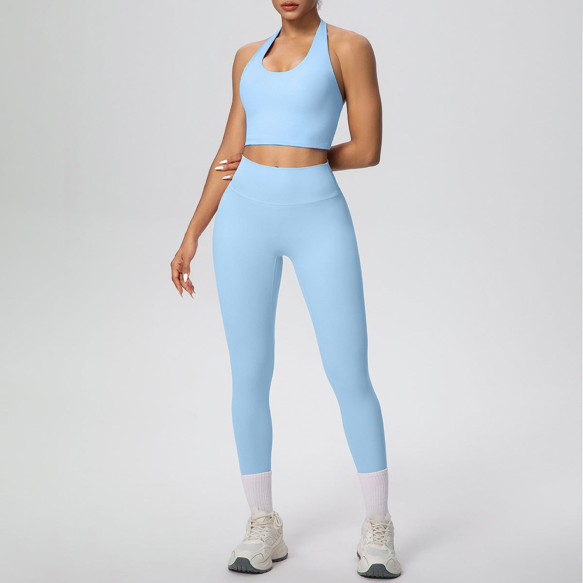 7125 Halter Bra 7100 Trousers Suit-Sky Blue