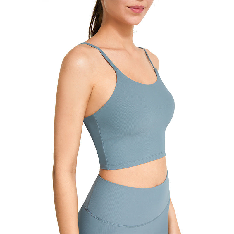 Spring Summer Yoga Wear Top Fitness Running Exercise Underwear Women Ribbed Camisole Yoga Vest