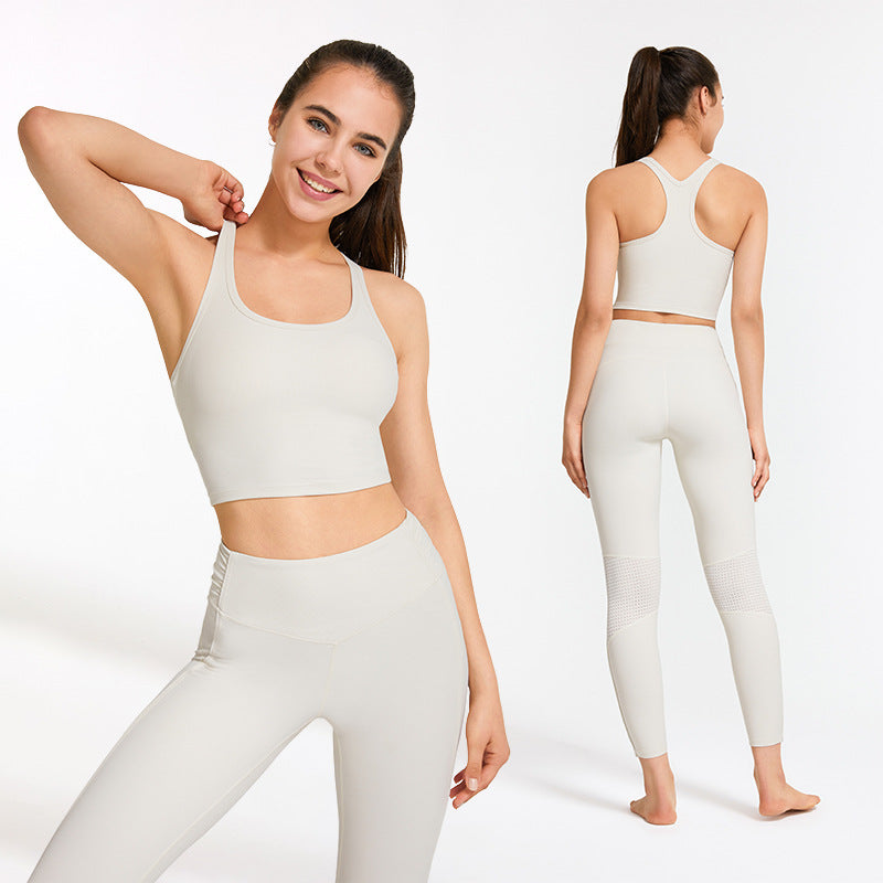 Ropa de yoga de primavera y verano para mujer, sujetador para correr, entrenamiento, ribete push up, chaleco deportivo con espalda descubierta.