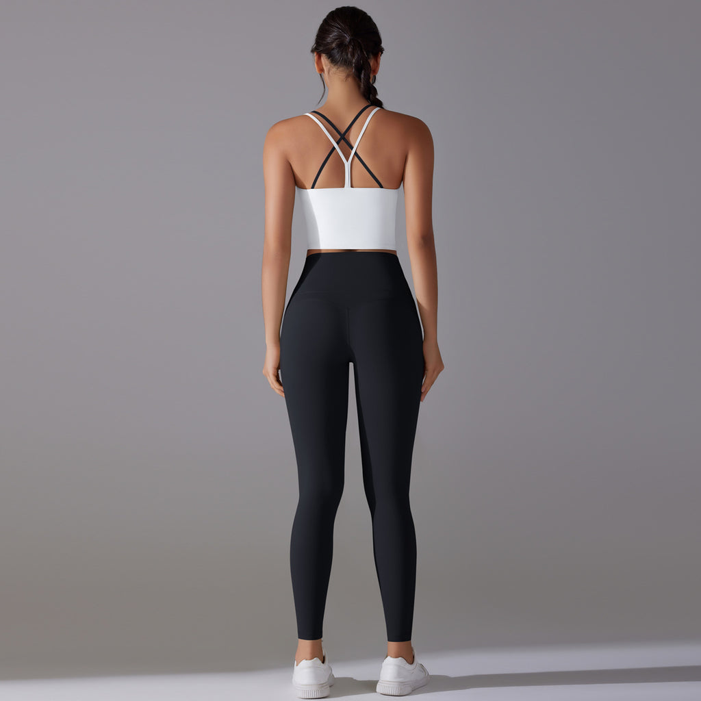 Nude Feel Skin Friendly Vest Yoga Clothes High Strength Workout Clothes Pilates Running Sports Sling Top Sets