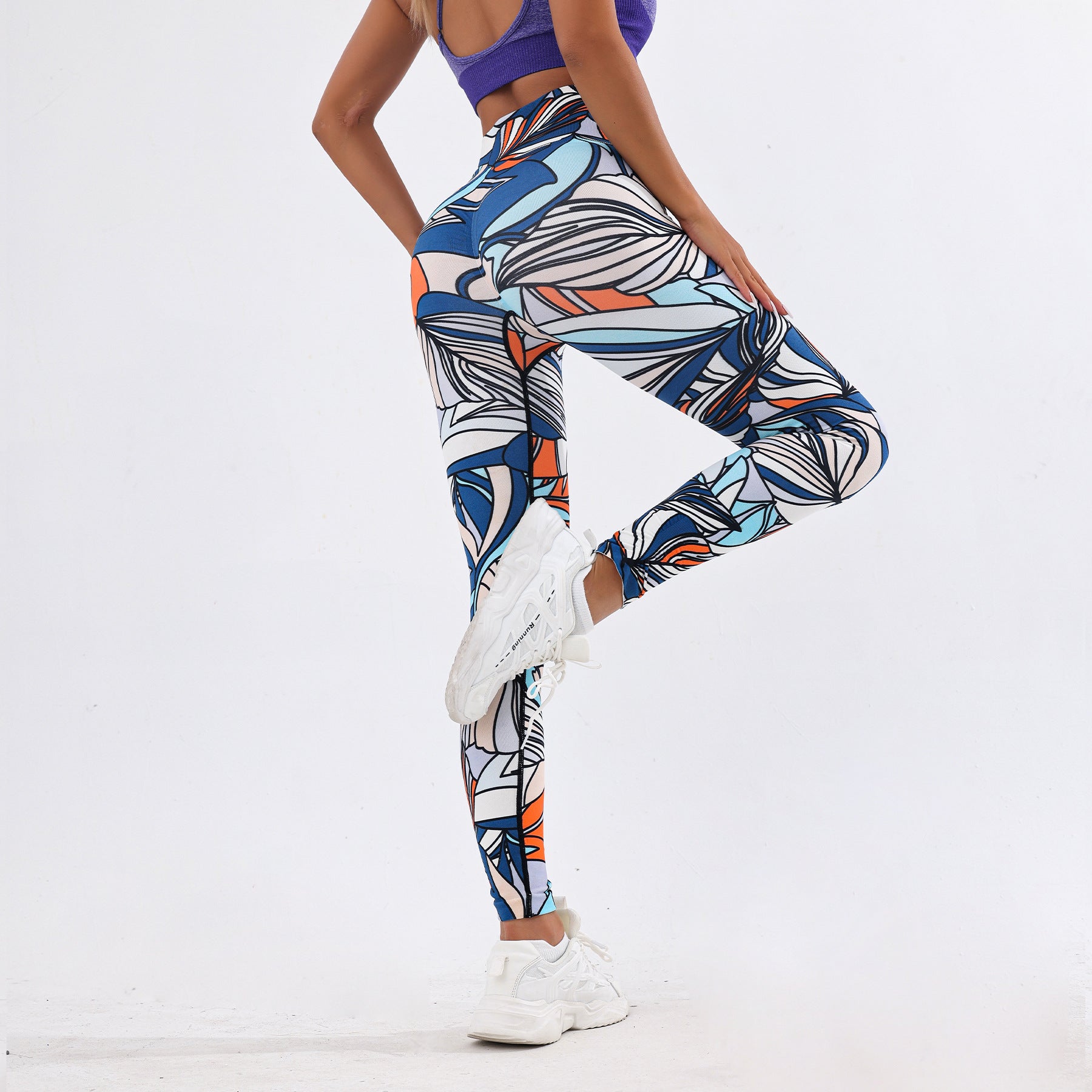 3d Beige with Patterns Yoga Trousers